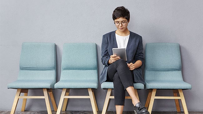 business person using a tablet